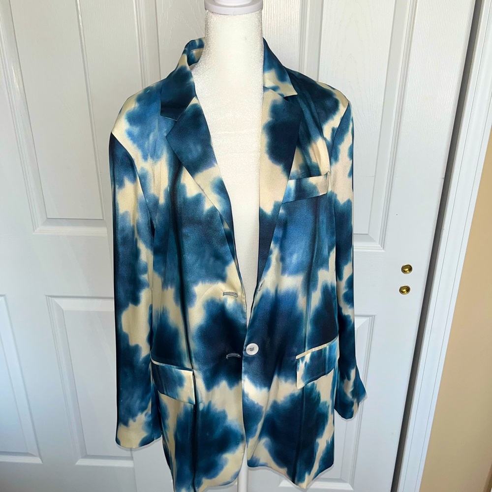 Blue Satin Blazer